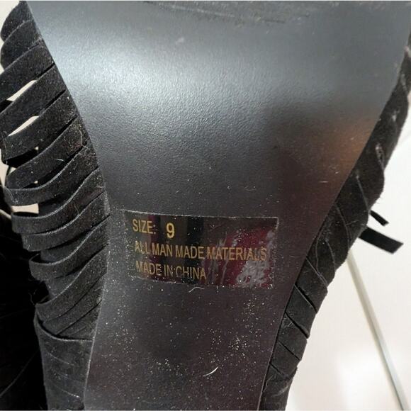 Charlotte Russe Fringe Peep Toe Booties - Picture 5 of 5